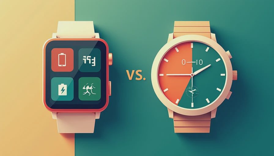 Illustration for casio vs smartwatch